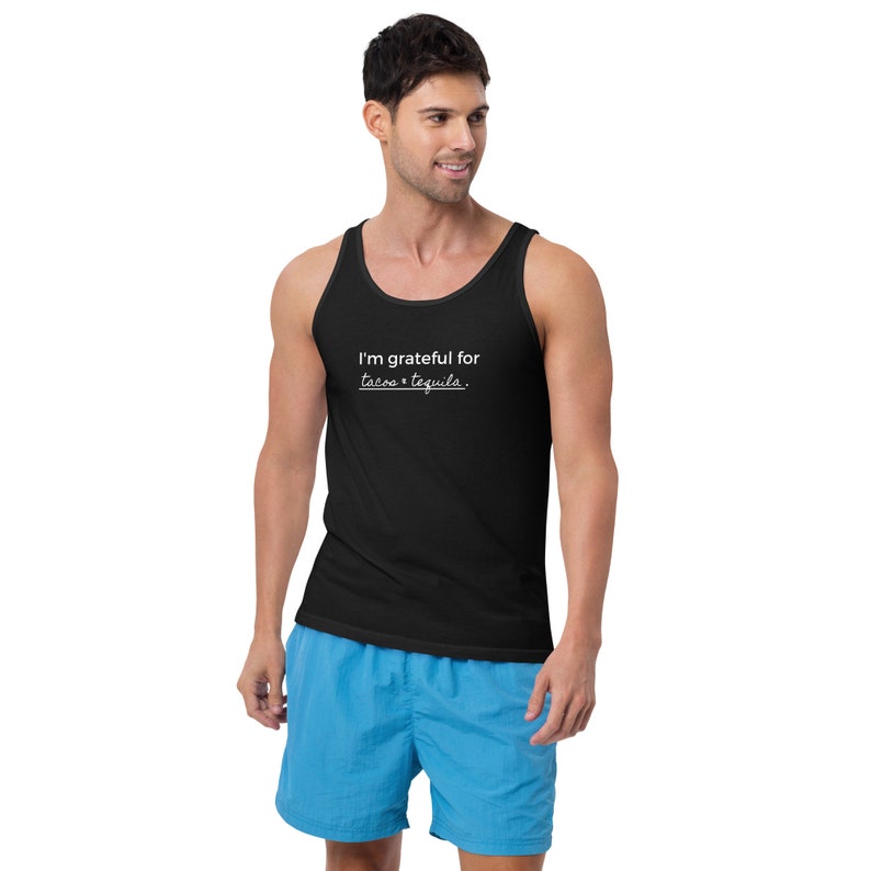 Tacos & Tequila Unisex Tank Top, Grateful for Tacos and Tequila Tank, Tacos and Tequila Gratitude Tank Top