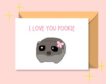 Sad Hamster Meme Printable Greeting Card | Valentine's Card | Thank You Card | Birthday Card | Pixel Art | Digital Download | Sad Hamster