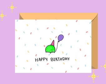 Happy Birthday Printable Frog Card | Digital Download | Happy Birthday Card | Print at Home