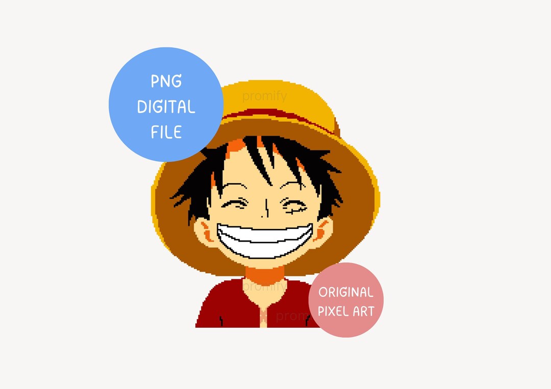 One Piece Anime PNG Luffy Clipart Pixel Art Sticker PNG Trending Anime ...