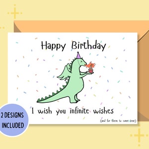 Cartão de aniversário engraçado para impressão de dragão | Download digital | Cartão de feliz aniversário | Imprimir em casa