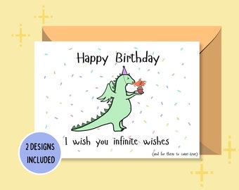Funny Birthday Printable Dragon Card | Digital Download | Happy Birthday Card | Print at Home