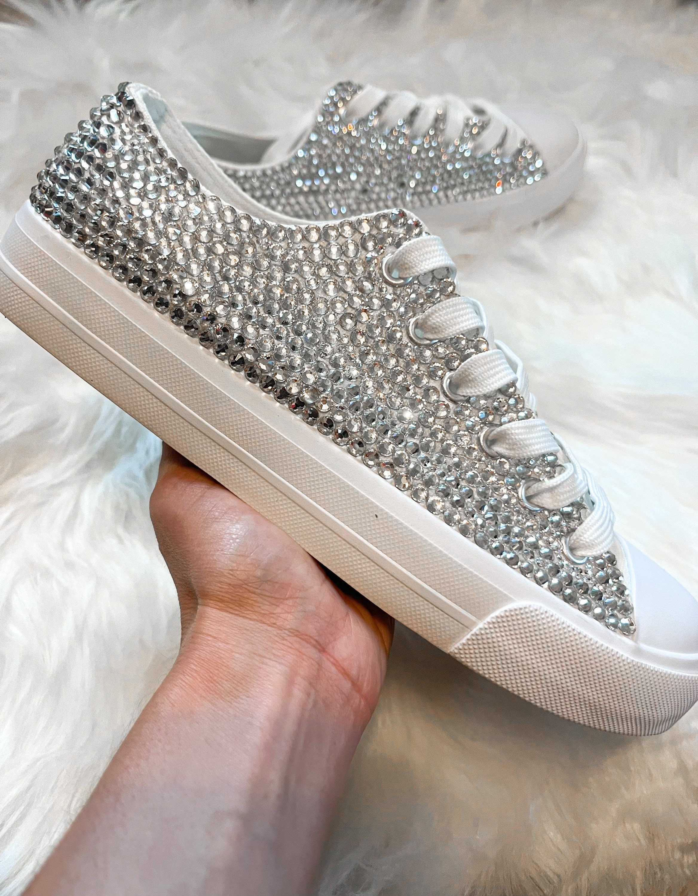 White sparkle tennis shoes Clearance
