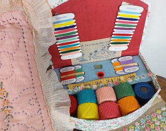 A 1930's Sewing Box and Contents from Ireland