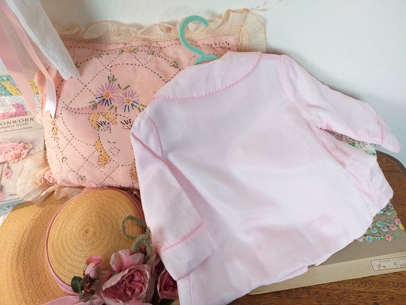 Child's 1950's Little Dainty Pink Lined Jacket wi… - image 3