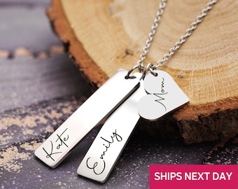 Personalized Letter Necklace Engraved, Bridesmaid Women Unique Gift Coordinates Necklace, Christmas Gift Ideas for Mom Her Girlfriend