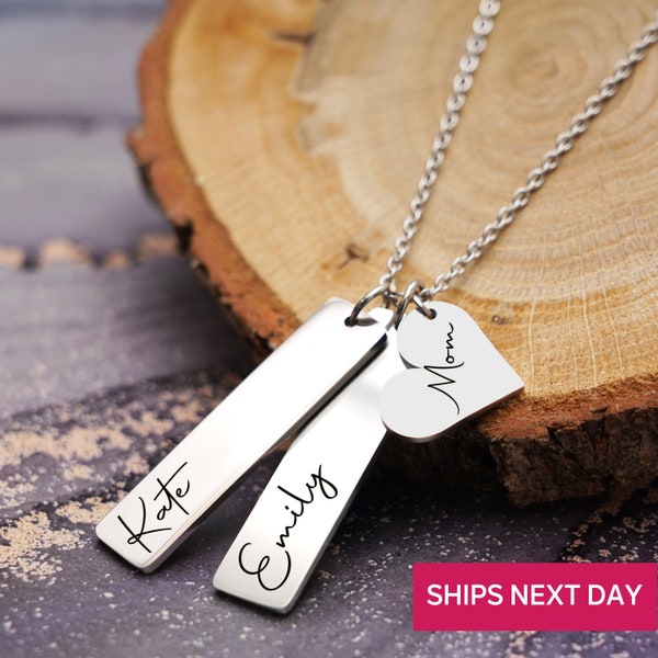 Personalized Letter Necklace Engraved, Bridesmaid Women Unique Gift Coordinates Necklace, Christmas Gift Ideas for Mom Her Girlfriend