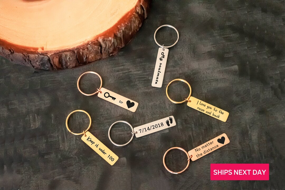 Full Custom Keychain for Husband Wife Married Gift Ideas for Etsy