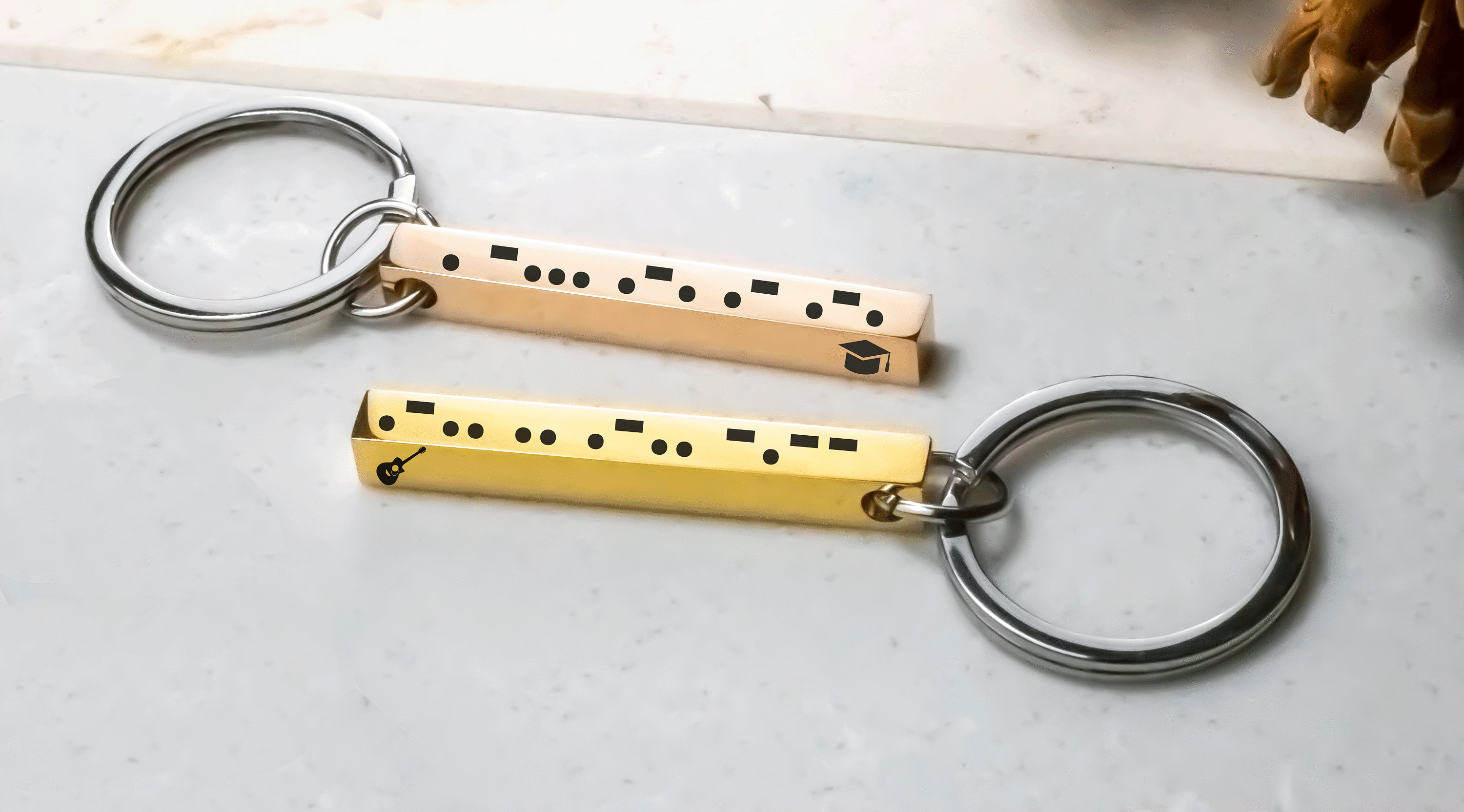 3D Morse Code Keychain, Cute Drive Safe Coordinates Keychain Gift for ...