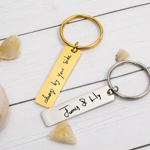 Personalized Actual Handwriting Bar Keychain, Custom Keychain Memorial ...