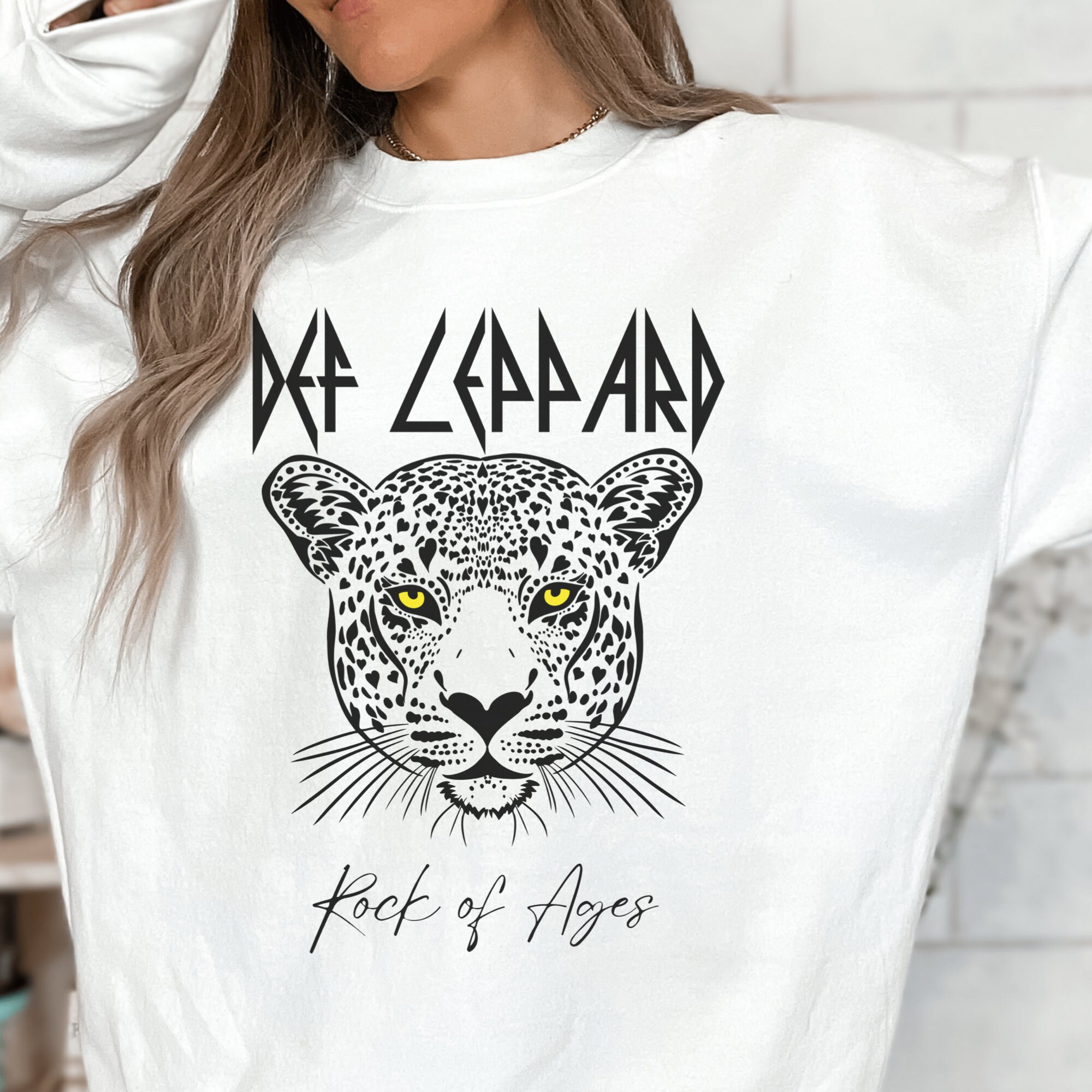 Def Leppard Def Leopard Shirt Def Leppard Crewneck Rock - Etsy Denmark