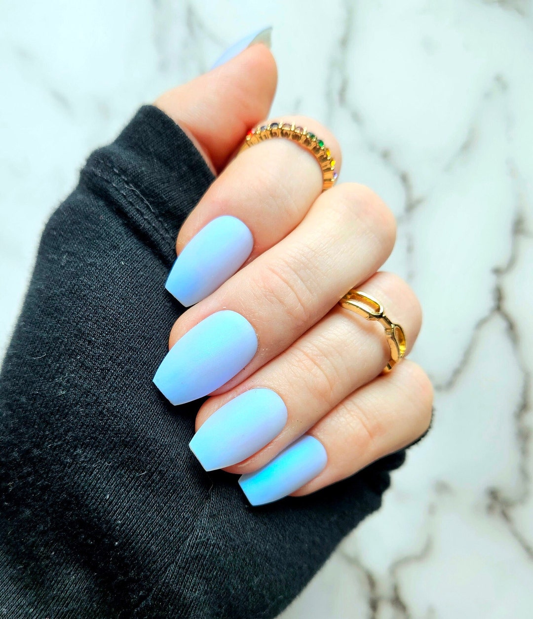 Mooncat Sabertooth Matte Single Color Press on Nail Set - Etsy