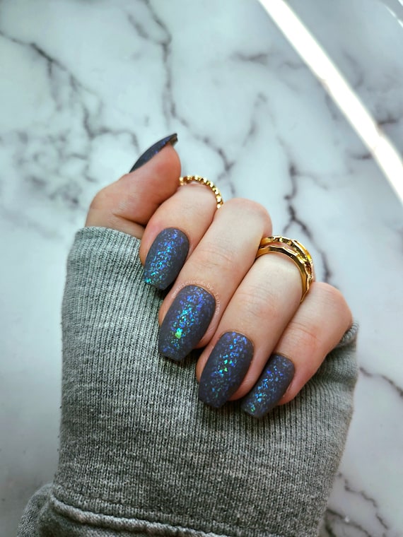 Mooncat Triceratops Matte Single Color Press on Nail Set - Etsy