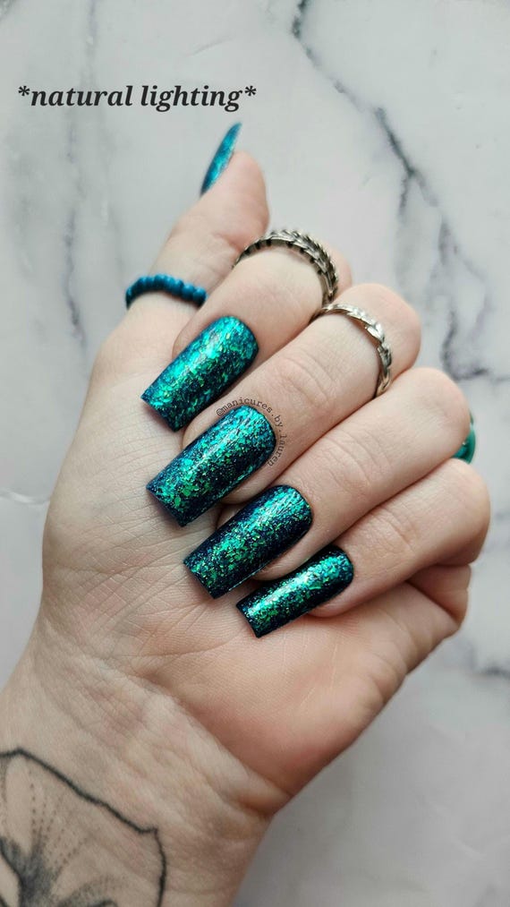 Mooncat Maelstrom Single Color Press on Nail Set - Etsy