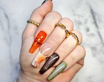 Warm Toned Fairy Mix n Match Gold Chrome Press On Nail Set