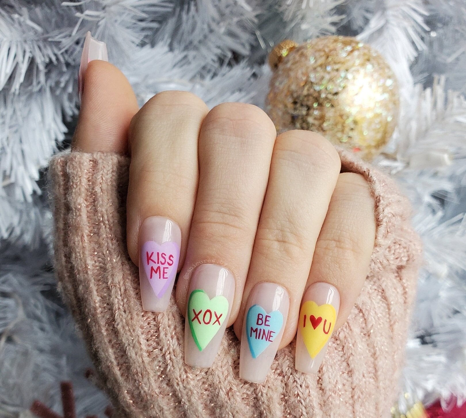 Conversation Hearts Candy Valentine's Day Press on Nail Set - Etsy