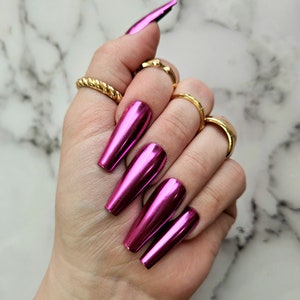 Single Color Chrome Custom Press On Nail Set