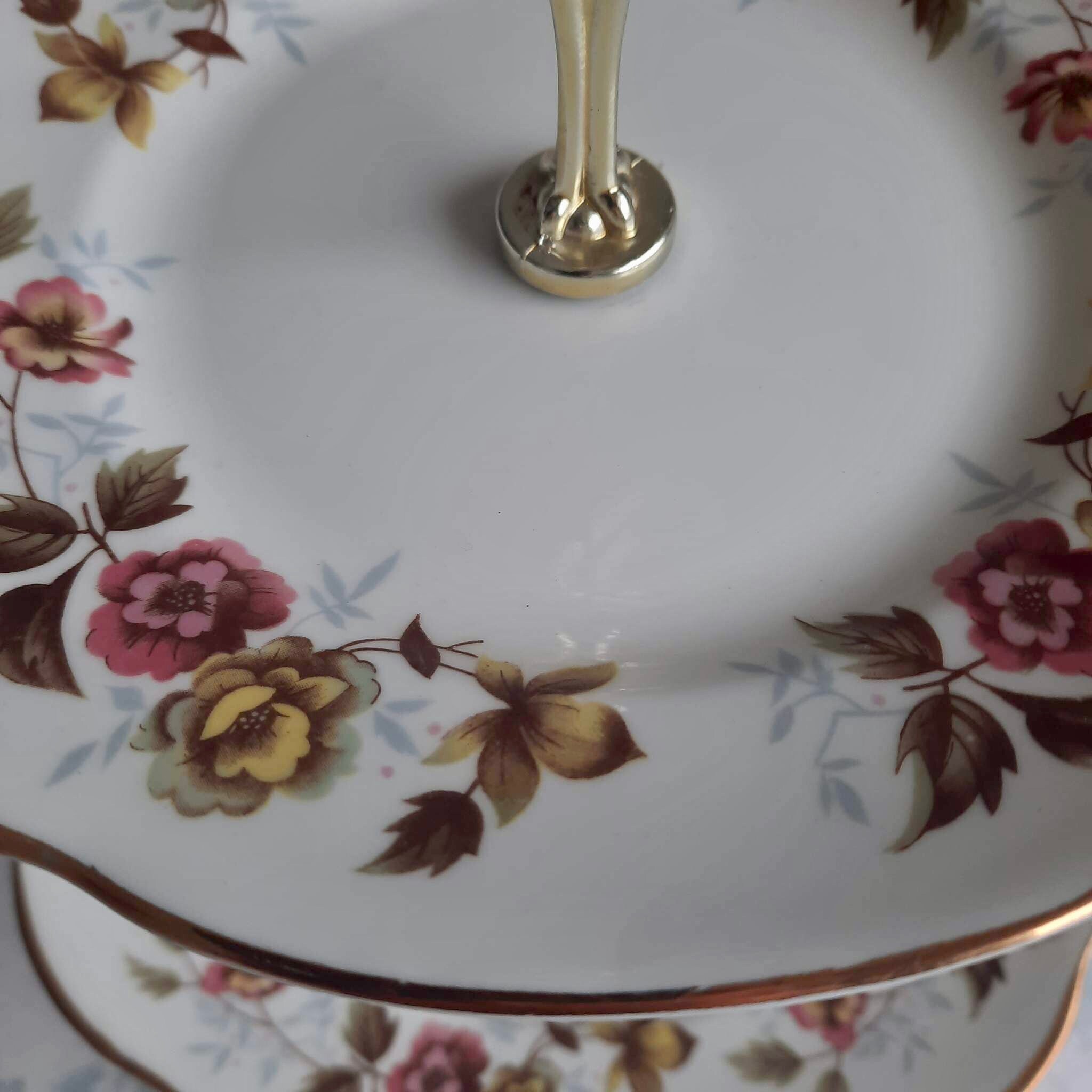 Vintage Duchess romance Bone China Tea Stand/ English China Cake Stand