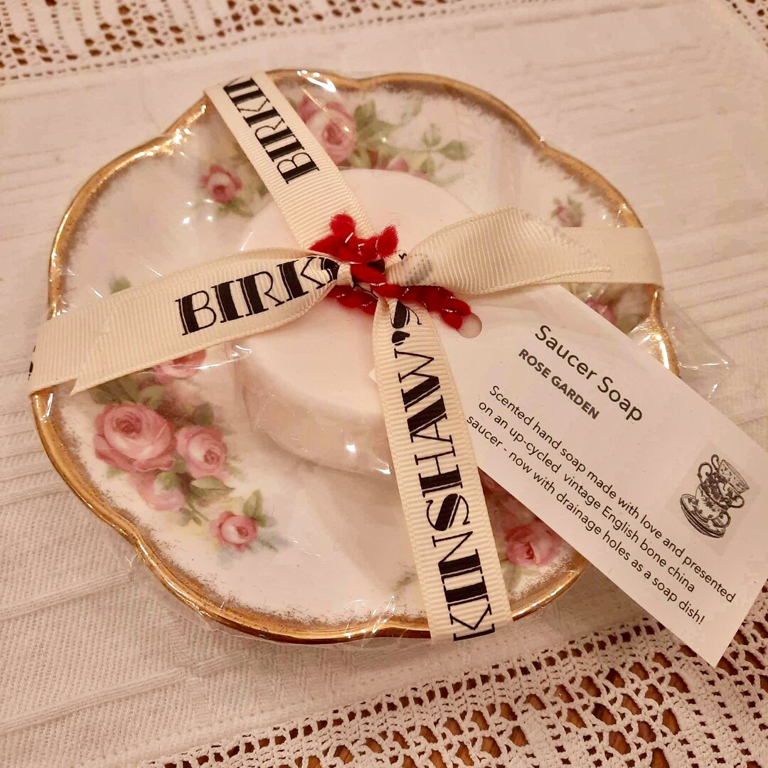 Two Vintage Saucer Hand Soap / Vintage China Soap Dish/ Guest Soap