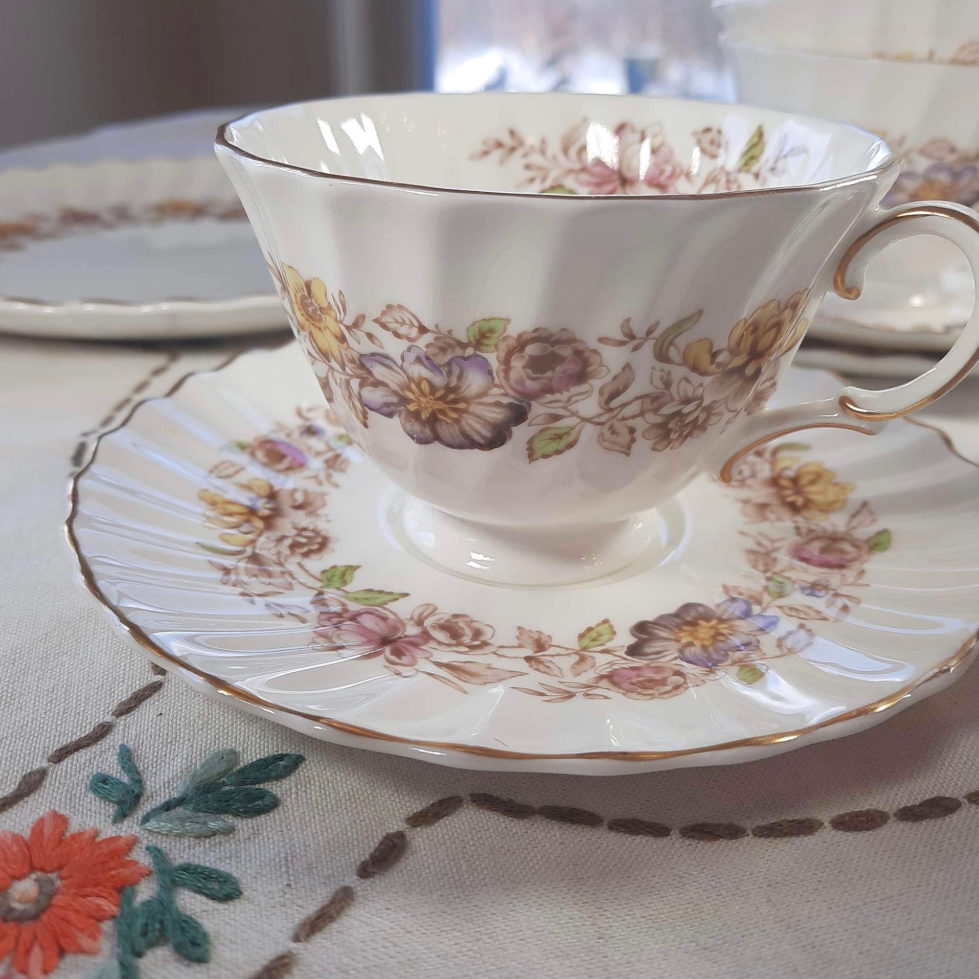Royal Doulton mayfair Cup and Saucer/ Royal Doulton China Tea Cup / Mayfair Pattern China/floral