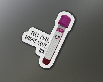 Imán con muestra de sangre, humor de laboratorio, calcomanía científica divertida, tubo de ensayo, regalo para flebotomistas, flebotomía, técnico médico, regalo para la semana del laboratorio