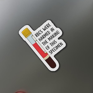 Funny Hemolyzed Blood Sample Magnet, Lab Tech Gift, Laboratory Humor, Phlebotomy, Blood Tube Decal, Med Tech Magnet, Lab Week, Nurse gift