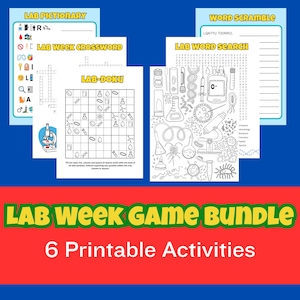 Descarga del paquete de juegos de la Semana del Laboratorio 2026 (PDF), Semana de los Profesionales de Laboratorio, Historia del Laboratorio, Rompecabezas de Laboratorio, Flebotomía, MLS, CLS