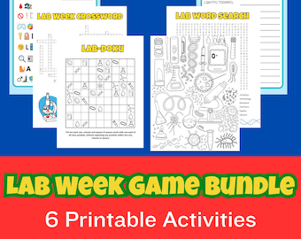 Descarga del paquete de juegos de la Semana del Laboratorio 2026 (PDF), Semana de los Profesionales de Laboratorio, Historia del Laboratorio, Rompecabezas de Laboratorio, Flebotomía, MLS, CLS