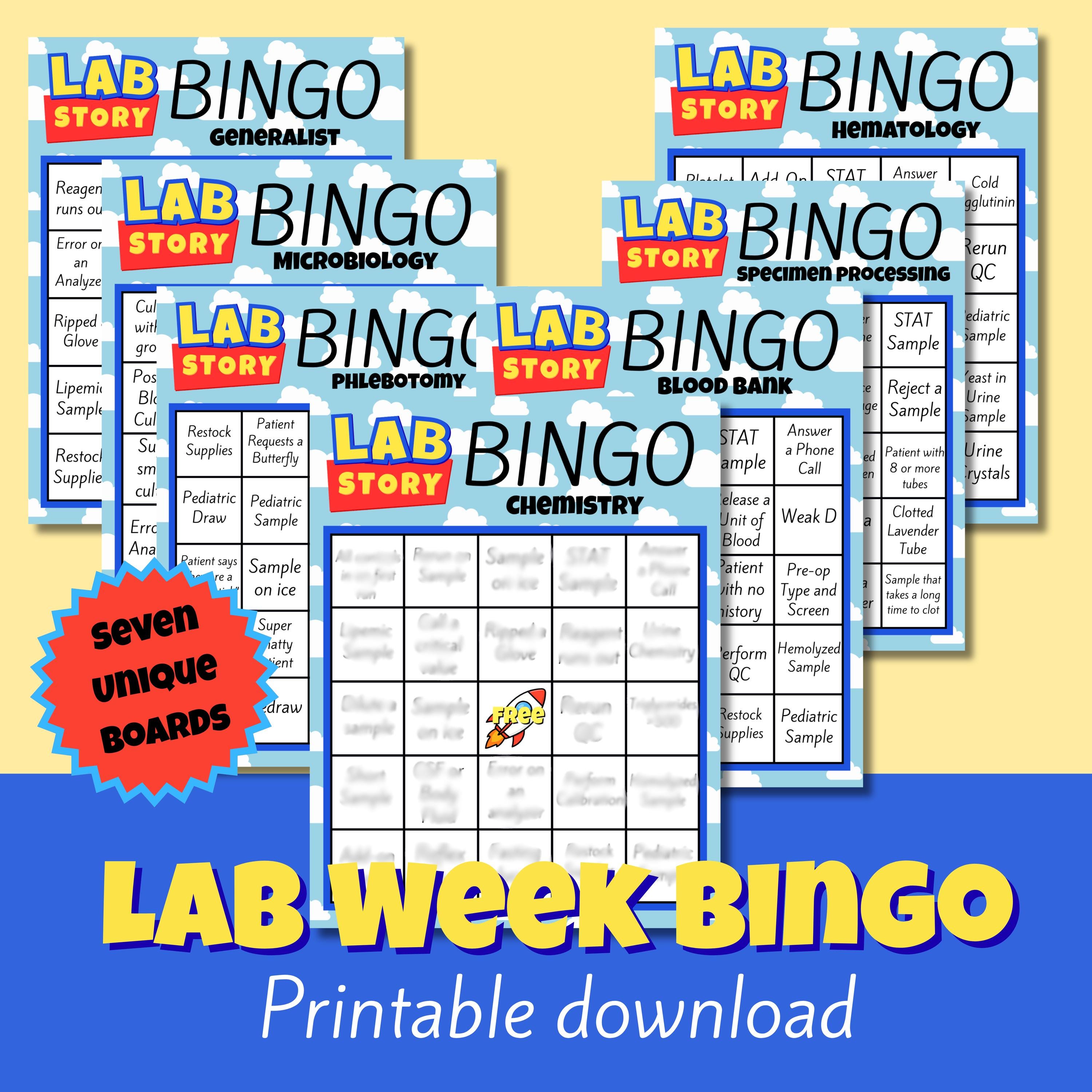 Lab Week 2026 Bingo Game Activity- Lab Story, Printable Digital PDF ...