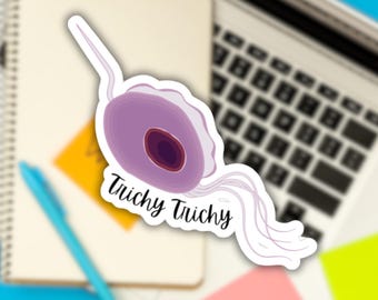 Grappige sticker microbe Trichomonas, sticker biologie, med Tech, Lab Tech, laboratoriumhumor, Lab Week cadeau, cytologie pathologie wetenschapsstudent