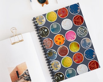 Microbiology Culture Plates Spiral Notebook Ruled, Science Notebook, Infectious Disease, Laboratory Stationery, Biology Gift, Med Tech Gift