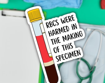 Funny Hemolyzed Blood Sample Sticker, Lab Tech Gift, Laboratory Humor, Phlebotomy, Blood Tube Decal, Med Tech Sticker, Lab Week, Nurse gift