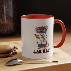 Lab Rat Mug, Quirky Coffee Cup, Funny Science Experiment Tea Mug, Geeky Laboratory Theme Gift, Scientist Chemistry Biology Physics Present