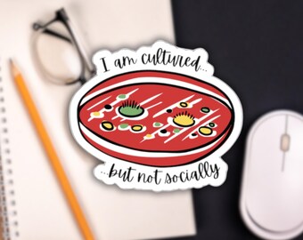 Funny Microbiology Sticker "Cultured" Gift for Lab Tech Microbiologist Student Lab Week