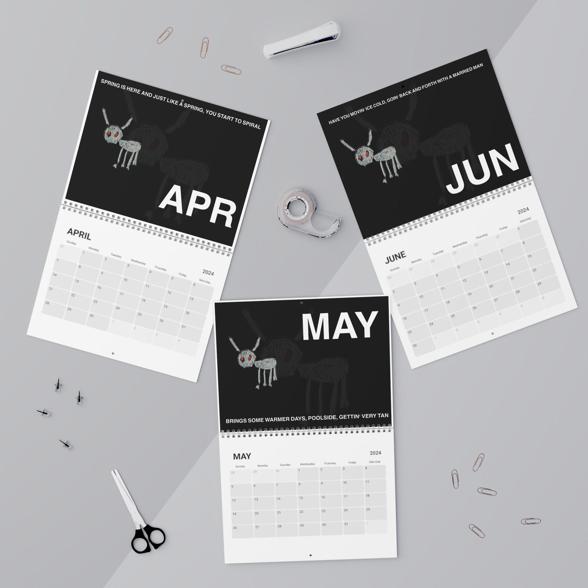 DRAKE CALENDAR (2024) 10.8" x 8.4" sold by Orella Indifferent SKU