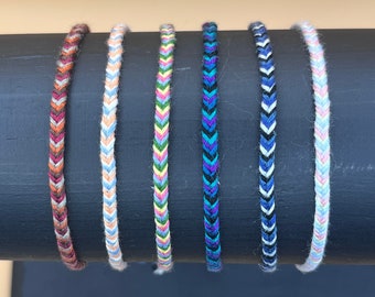 CUSTOMIZABLE Fishtail Braided Friendship Bracelet Woven String Bracelet Thread Bracelet & Anklet | Waterproof Adjustable Custom Bracelets