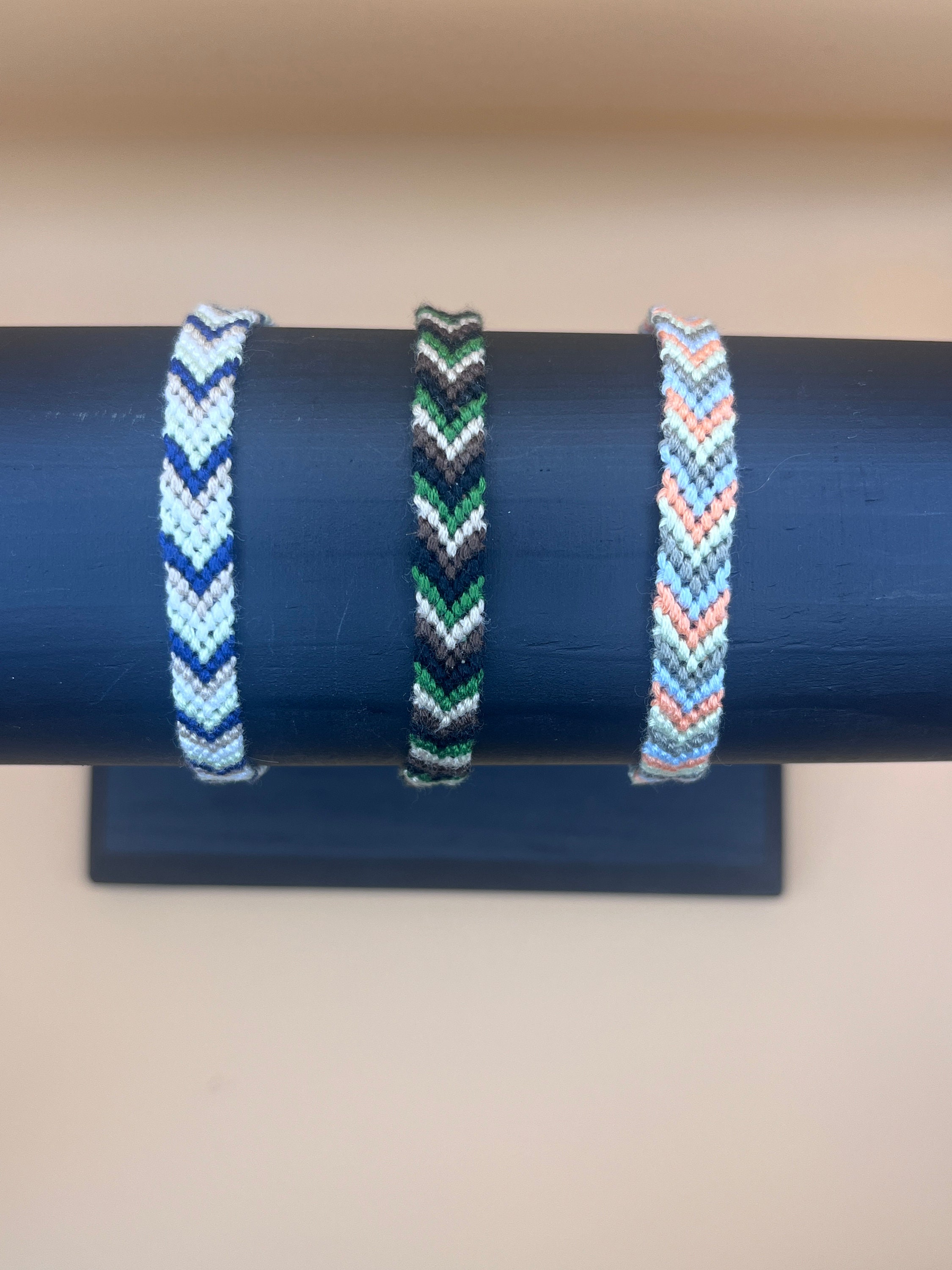Macrame Zig Zag/chevron Bracelet/thread Bracelet/knotted Bracelet/woven  Bracelet/bangles/cuff Bracelet/adjustable Bracelet/greek Style/boho 