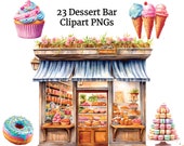 Dessert Clipart, Sweet Treats, Macarons, Donuts, Candy, Ice Cream, Watercolor Desserts, Dessert Display, Cake, For Invitations, Sweet Tooth