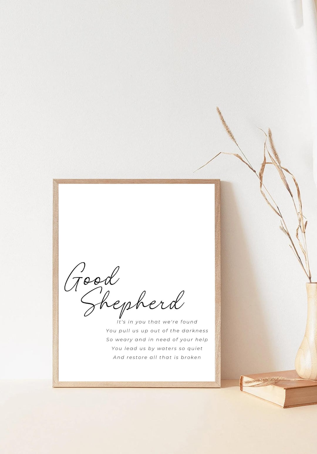 Good Shepherd Printable Wall Art | Worship Lyric Wall Print | Black and ...
