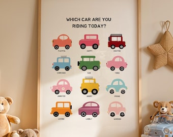 Kinder Emotionen Poster - Bunte Gefühle Druck, Kinderzimmer Wand Kunst, Montessori Homeschool Dekor, Kleinkind Emotionen, Klassenzimmer Dekor