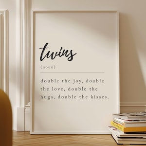Twins Definition Print - Twin Nursery Decor, Twin Boys Gifts, Sisters Wall Art, Brothers Wall Art, Twins Wall Art, Twins Room Decor