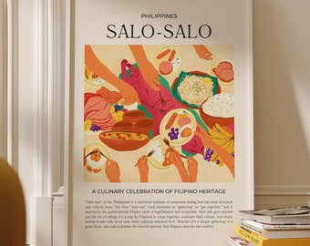 Filipino Food Illustration Print - Pinoy Modern Kitchen Wall Art, Philippines Kitchen Wall Art Decor, Filipina Kitchen Printable Art