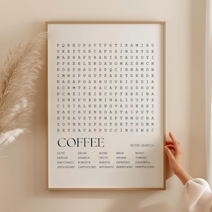 Arte murale sui tipi di caffè - Decorazione per la cucina, regalo per gli amanti del caffè, stampa della guida al caffè, poster sui tipi di caffè, arte per la cucina, decorazione per gli amanti del caffè