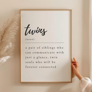 Twins Definition Print - Twin Nursery Decor, Twin Boys Gifts, Sisters Wall Art, Brothers Wall Art, Twins Wall Art, Twins Room Decor