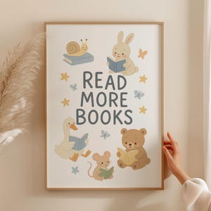 Coole Kinder lesen Bücher Druck, Spielzimmer Wanddekor, Homeschool Poster, Klassenzimmer Dekor, Schuldekor, Leseecke, Leseplakat zum ausdrucken
