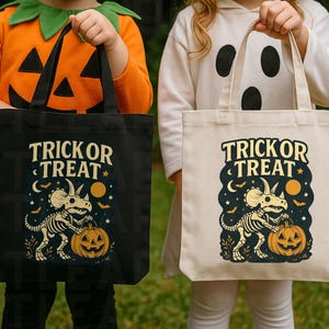 Retro Halloween PNG Bundle: Ghost, Dinosaur, Trick or Treat Bag (Digital Download, SVG/PNG Files)