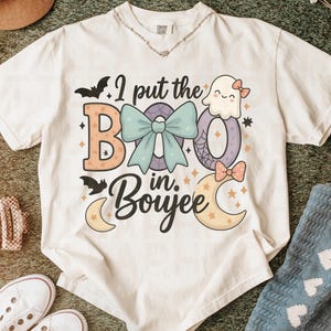 I Put The Boo in Boujee Png, Coquette Halloween PNG, Fall png, Spooky Season Png, Pumpkin Png, Halloween Mama Png, Sublimation TShirt Design