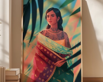 Décoration d'appartement philippine - Art mural pour appartement philippin, Portrait sans visage de Pinoy, Impression Filipina, Décoration murale tagalog