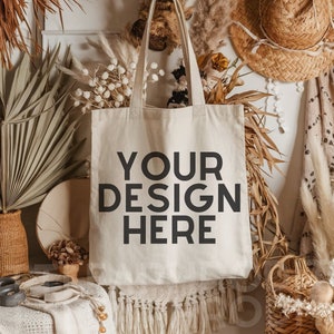 Canvas Tote Bag Mockup - Minimalist Style Mockup, Boho Tote Bag Mockup, Liberty Bags OAD113 Mockup, Port Authority B150 Bags, Tote Mock up