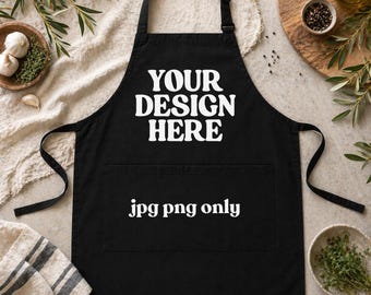 Black Apron Mockup | Kitchen Apron Mockup | Chef Apron Mockup | Barista Apron Mockup | Black Apron Photo | Digital Apron | JPEG IMAGE
